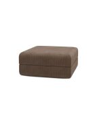 Pouf convertible et modulable en velours côtelé Lincoln taupe - 95x95x42 cm