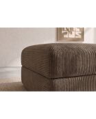 Pouf convertible et modulable en velours côtelé Lincoln taupe - 95x95x42 cm