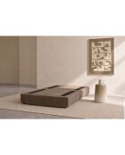 Pouf convertible et modulable en velours côtelé Lincoln taupe - 95x95x42 cm