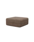 Pouf convertible et modulable en velours côtelé Lincoln taupe - 95x95x42 cm