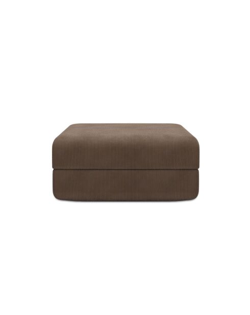 Pouf convertible et modulable en velours côtelé Lincoln taupe - 95x95x42 cm