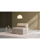 Fauteuil convertible et modulable en tissu lisse Gemma beige - 95x95x70,5 cm
