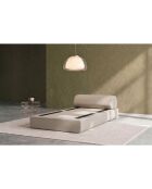 Fauteuil convertible et modulable en tissu lisse Gemma beige - 95x95x70,5 cm