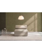 Fauteuil convertible et modulable en tissu lisse Gemma beige - 95x95x70,5 cm