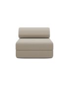Fauteuil convertible et modulable en tissu lisse Gemma beige - 95x95x70,5 cm