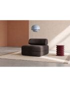 Fauteuil convertible et modulable en velours côtelé Lincoln marron - 95x95x70,5 cm
