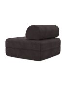 Fauteuil convertible et modulable en velours côtelé Lincoln marron - 95x95x70,5 cm