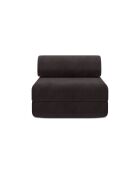 Fauteuil convertible et modulable en velours côtelé Lincoln marron - 95x95x70,5 cm