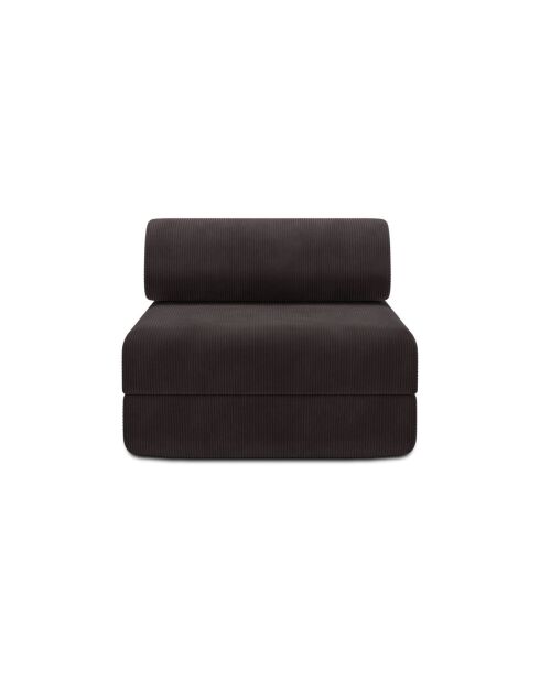Fauteuil convertible et modulable en velours côtelé Lincoln marron - 95x95x70,5 cm