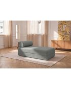 Méridienne convertible et modulable en tissu lisse Gemma grise - 190x95x70,5 cm