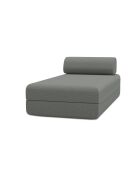 Méridienne convertible et modulable en tissu lisse Gemma grise - 190x95x70,5 cm