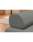 Méridienne convertible et modulable en tissu lisse Gemma grise - 190x95x70,5 cm