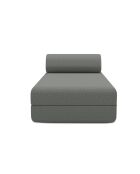 Méridienne convertible et modulable en tissu lisse Gemma grise - 190x95x70,5 cm