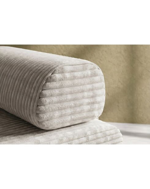 Fauteuil convertible et modulable en velours côtelé xl Tilia blanc - 95x95x70,5 cm
