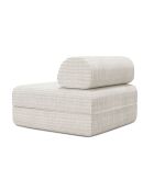 Fauteuil convertible et modulable en velours côtelé xl Tilia blanc - 95x95x70,5 cm