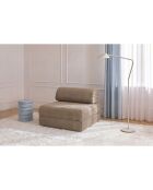 Fauteuil convertible et modulable en velours côtelé xl Tilia marron - 95x95x70,5 cm