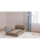 Fauteuil convertible et modulable en velours côtelé xl Tilia marron - 95x95x70,5 cm