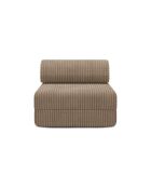 Fauteuil convertible et modulable en velours côtelé xl Tilia marron - 95x95x70,5 cm