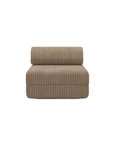 Fauteuil convertible et modulable en velours côtelé xl Tilia marron - 95x95x70,5 cm