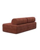 Canapé droit convertible et modulable 3 places en velours côtelé Lincoln terracotta - 190x95x70,5 cm
