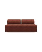 Canapé droit convertible et modulable 3 places en velours côtelé Lincoln terracotta - 190x95x70,5 cm