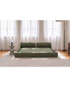 Canapé droit convertible et modulable 3 places en velours côtelé xl Tilia vert - 190x95x70,5 cm