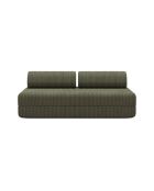 Canapé droit convertible et modulable 3 places en velours côtelé xl Tilia vert - 190x95x70,5 cm