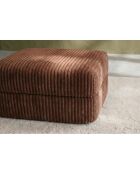 Pouf convertible et modulable en velours côtelé xl Tilia terracotta - 95x95x42 cm