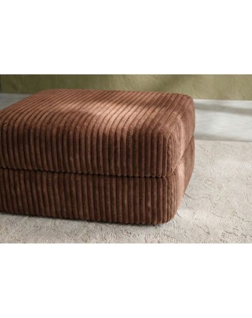 Puf convertible y modular en pana xl terracota Tilia - 95x95x42 cm