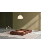 Pouf convertible et modulable en velours côtelé xl Tilia terracotta - 95x95x42 cm