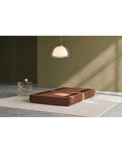 Puf convertible y modular en pana xl terracota Tilia - 95x95x42 cm