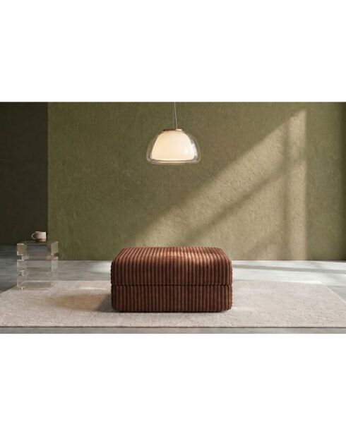 Puf convertible y modular en pana xl terracota Tilia - 95x95x42 cm