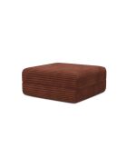 Pouf convertible et modulable en velours côtelé xl Tilia terracotta - 95x95x42 cm