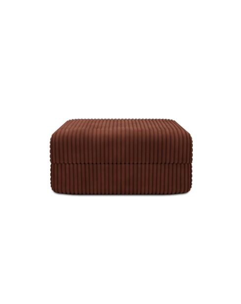 Pouf convertible et modulable en velours côtelé xl Tilia terracotta - 95x95x42 cm
