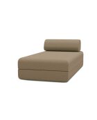 Méridienne convertible et modulable en tissu lisse Gemma marron - 190x95x70,5 cm