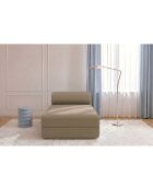 Méridienne convertible et modulable en tissu lisse Gemma marron - 190x95x70,5 cm