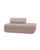 Canapé droit convertible et modulable 2 places en velours côtelé Lincoln rose pâle - 148x95x70,5 cm