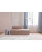 Canapé droit convertible et modulable 2 places en velours côtelé Lincoln rose pâle - 148x95x70,5 cm