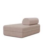 Canapé droit convertible et modulable 2 places en velours côtelé Lincoln rose pâle - 148x95x70,5 cm