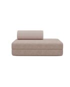Canapé droit convertible et modulable 2 places en velours côtelé Lincoln rose pâle - 148x95x70,5 cm