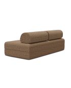 Canapé droit convertible et modulable 3 places en tissu tweed Coco marron - 190x95x70,5 cm