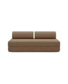 Canapé droit convertible et modulable 3 places en tissu tweed Coco marron - 190x95x70,5 cm