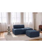 Wandelbarer und modularer Sitzhocker aus Kord xl Tilia blau - 95x95x42 cm