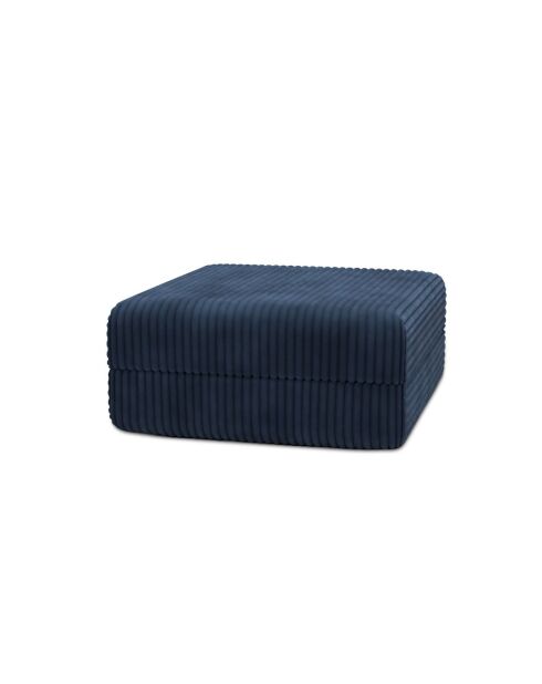 Pouf trasformabile e modulare in velluto a coste xl Tilia blu - 95x95x42 cm