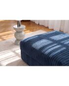 Wandelbarer und modularer Sitzhocker aus Kord xl Tilia blau - 95x95x42 cm