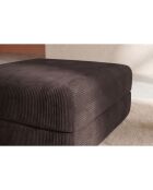 Pouf convertible et modulable en velours côtelé Lincoln marron - 95x95x42 cm