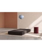 Pouf convertible et modulable en velours côtelé Lincoln marron - 95x95x42 cm