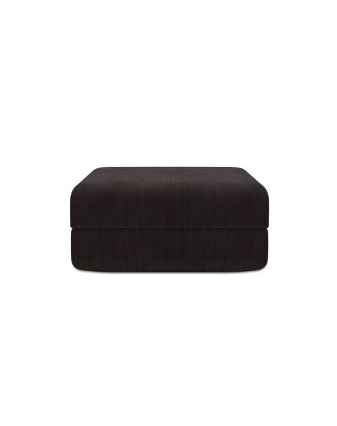 Pouf convertible et modulable en velours côtelé Lincoln marron - 95x95x42 cm