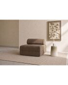 Poltrona trasformabile e modulare in velluto a coste Lincoln taupe - 95x95x70,5 cm