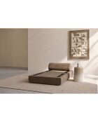Poltrona trasformabile e modulare in velluto a coste Lincoln taupe - 95x95x70,5 cm